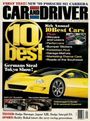 CAR & DRIVER 1998 JAN - RAHAL, 911 CARRERA, ALFA 156